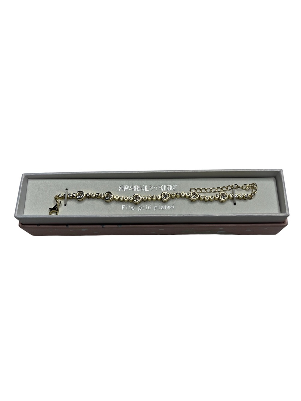 Fine Gold Plated Sparkly Kidz Heart Bracelet 7”